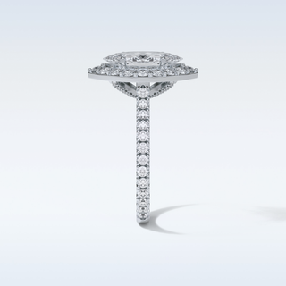 1.58 CT Halo Engagement Ring Featuring Marquise Moissanite