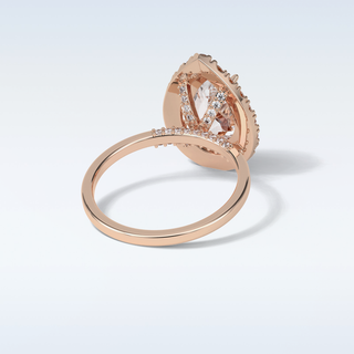 3.10 CT Halo Engagement Ring Featuring Pear Moissanite