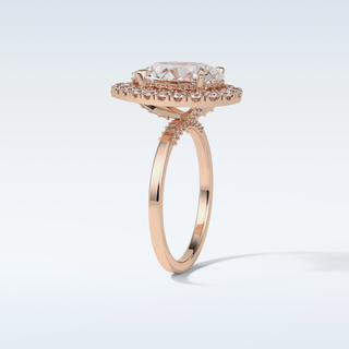 3.10 CT Halo Engagement Ring Featuring Pear Moissanite