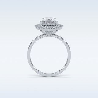 3.10 CT Halo Engagement Ring Featuring Pear Moissanite