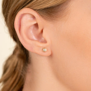 1.0 CT Round Bezel Solitaire Lab Grown Diamond Earrings