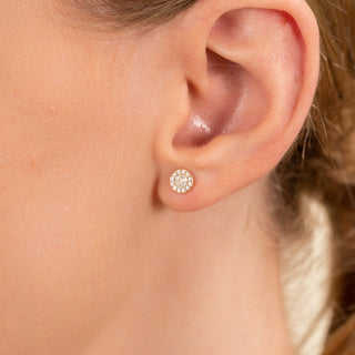 1.0 CT Round Bezel Solitaire Lab Grown Diamond Earrings