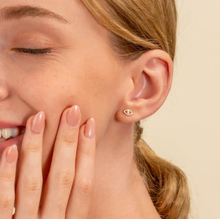 1.0 CT Round Bezel Solitaire Lab Grown Diamond Earrings