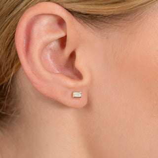 1.0 CT Round Bezel Solitaire Lab Grown Diamond Earrings