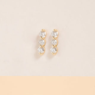 1.0 CT Round Bezel Solitaire Lab Grown Diamond Earrings
