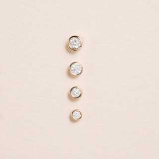 1.0 CT Round Bezel Solitaire Lab Grown Diamond Earrings