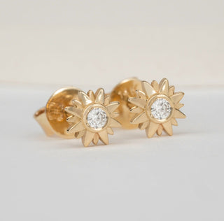 1.0 CT Round Bezel Solitaire Lab Grown Diamond Earrings