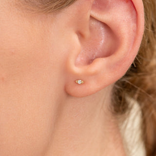 1.0 CT Round Bezel Solitaire Lab Grown Diamond Earrings