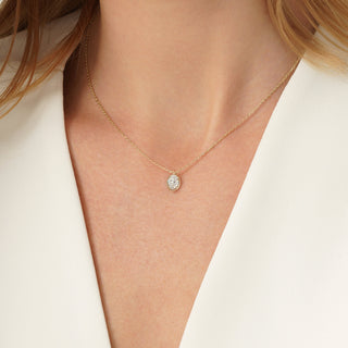 1.0 CT Round Bezel Solitaire Lab Grown Diamond Necklace