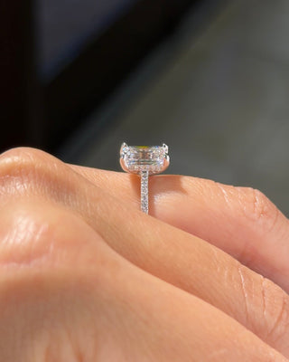 Emerald Pave Engagement Ring – 1 CT Lab Grown Diamond
