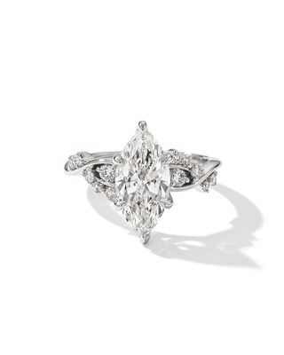 Emerald Pave Engagement Ring – 1 CT Lab Grown Diamond