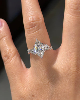 Emerald Pave Engagement Ring – 1 CT Lab Grown Diamond