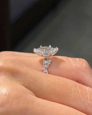 Emerald Pave Engagement Ring – 1 CT Lab Grown Diamond