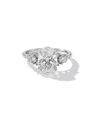 Emerald Pave Engagement Ring – 1 CT Lab Grown Diamond