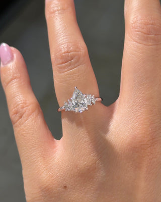 Emerald Pave Engagement Ring – 1 CT Lab Grown Diamond