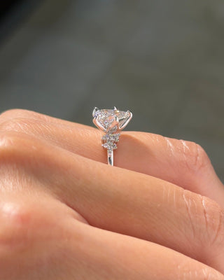 Emerald Pave Engagement Ring – 1 CT Lab Grown Diamond