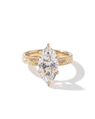 Emerald Pave Engagement Ring – 1 CT Lab Grown Diamond
