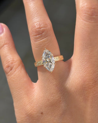 Emerald Pave Engagement Ring – 1 CT Lab Grown Diamond