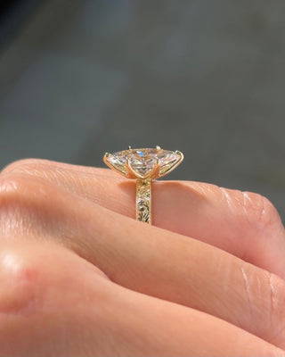 Emerald Pave Engagement Ring – 1 CT Lab Grown Diamond