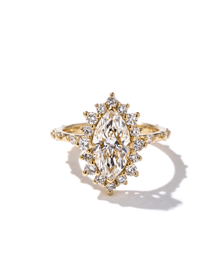 Emerald Pave Engagement Ring – 1 CT Lab Grown Diamond