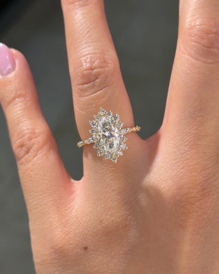 Emerald Pave Engagement Ring – 1 CT Lab Grown Diamond