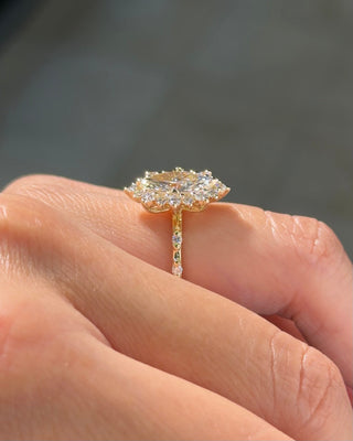 Emerald Pave Engagement Ring – 1 CT Lab Grown Diamond