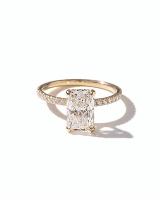 Emerald Pave Engagement Ring – 1 CT Lab Grown Diamond