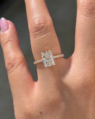 Emerald Pave Engagement Ring – 1 CT Lab Grown Diamond