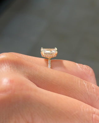 Emerald Pave Engagement Ring – 1 CT Lab Grown Diamond