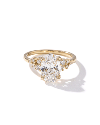 Emerald Pave Engagement Ring – 1 CT Lab Grown Diamond