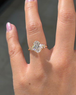 Emerald Pave Engagement Ring – 1 CT Lab Grown Diamond