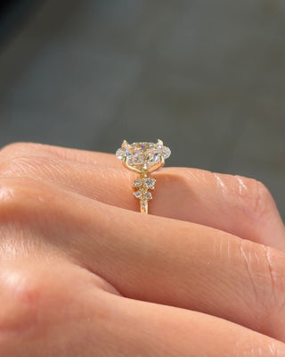 Emerald Pave Engagement Ring – 1 CT Lab Grown Diamond