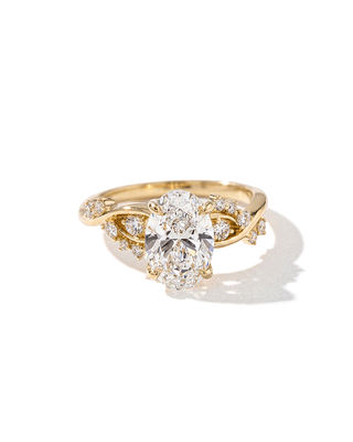 Emerald Pave Engagement Ring – 1 CT Lab Grown Diamond