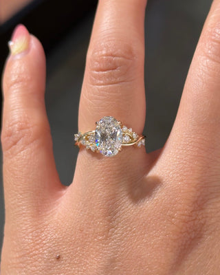 Emerald Pave Engagement Ring – 1 CT Lab Grown Diamond