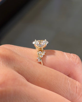 Emerald Pave Engagement Ring – 1 CT Lab Grown Diamond