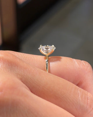 Emerald Pave Engagement Ring – 1 CT Lab Grown Diamond