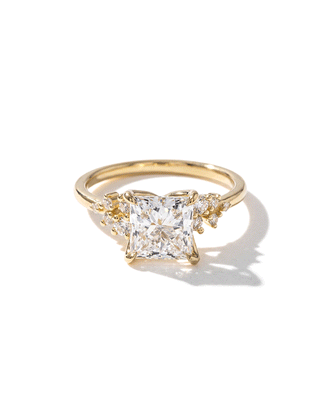 Emerald Pave Engagement Ring – 1 CT Lab Grown Diamond