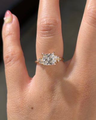 Emerald Pave Engagement Ring – 1 CT Lab Grown Diamond