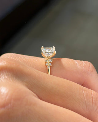 Emerald Pave Engagement Ring – 1 CT Lab Grown Diamond