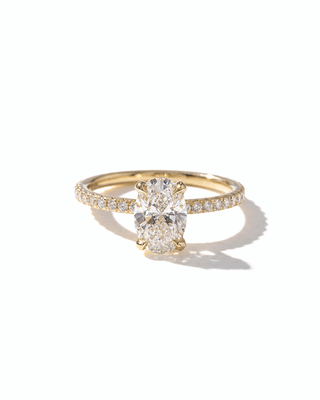 Emerald Pave Engagement Ring – 1 CT Lab Grown Diamond
