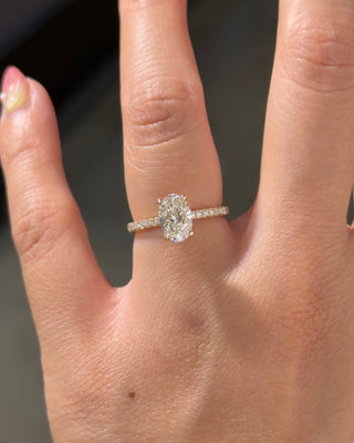 Emerald Pave Engagement Ring – 1 CT Lab Grown Diamond
