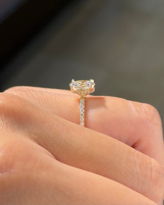 Emerald Pave Engagement Ring – 1 CT Lab Grown Diamond