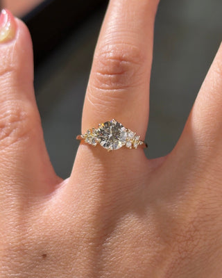 Emerald Pave Engagement Ring – 1 CT Lab Grown Diamond