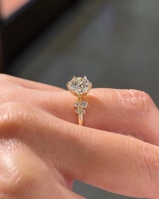 Emerald Pave Engagement Ring – 1 CT Lab Grown Diamond