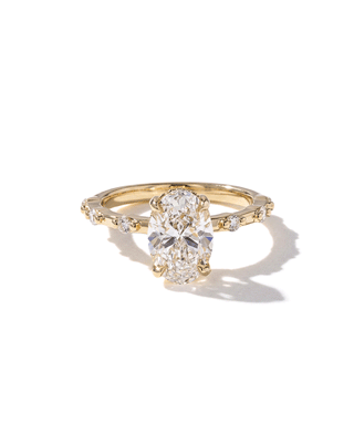 Emerald Pave Engagement Ring – 1 CT Lab Grown Diamond