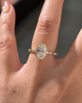 Emerald Pave Engagement Ring – 1 CT Lab Grown Diamond