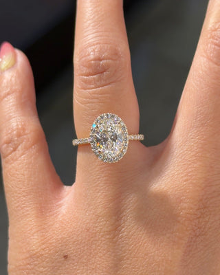 Emerald Pave Engagement Ring – 1 CT Lab Grown Diamond