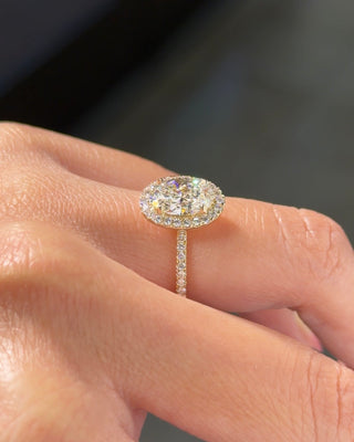 Emerald Pave Engagement Ring – 1 CT Lab Grown Diamond