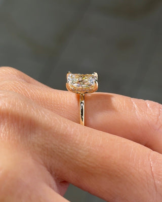 Emerald Pave Engagement Ring – 1 CT Lab Grown Diamond