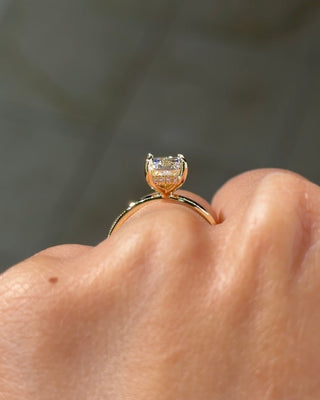 Emerald Pave Engagement Ring – 1 CT Lab Grown Diamond